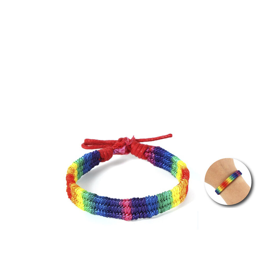 Imagen que nos facilita PRIDE de su producto erótico PRIDE - PULSERA TRENZADA BANDERA ARCOÍRIS para nuestra categoría "ARTÍCULOS VARIOS|Articulos divertidos|Complementos".
