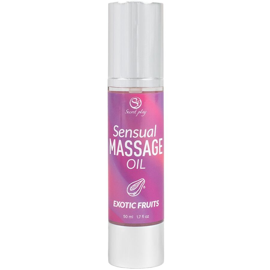 Imagen que nos facilita SECRETPLAY COSMETIC de su producto erótico SECRETPLAY - ACEITE DE MASAJE FRUTAS EXÓTICAS para nuestra categoría "DROGUERÍA |Para Masajes|Aceites con Sabores".