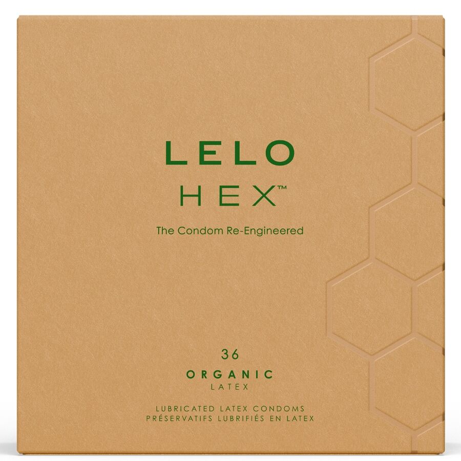 Imagen que nos facilita LELO de su producto erótico LELO - HEX ORGANIC PRESERVATIVO CAJA 36 UDS para nuestra categoría "PRESERVATIVOS |Todos los tamaños de cajas|Cajas de 30 a 288".