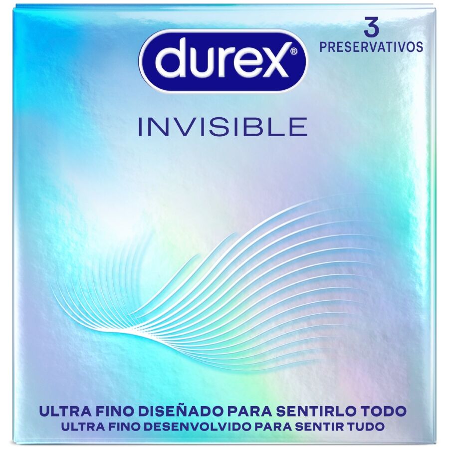 Imagen que nos facilita DUREX CONDOMS de su producto erótico DUREX - PRESERVATIVOS INVISIBLE ULTRA FINO 3 UNIDADES para nuestra categoría "PRESERVATIVOS |Sensitivos".