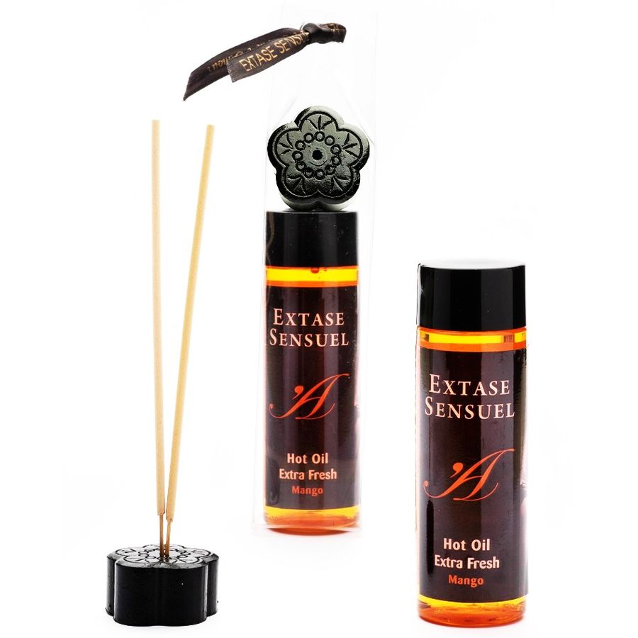 Imagen que nos facilita EXTASE SENSUAL de su producto erótico EXTASE SENSUAL - ACEITE ESTIMULANTE MANGO 100 ML para nuestra categoría "DROGUERÍA |Para Masajes|Con efecto calor".