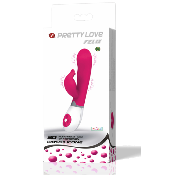 Imagen que nos facilita PRETTY LOVE FLIRTATION de su producto erótico PRETTY LOVE - FLIRTATION VIBRADOR CON ESTIMULADOR FELIX para nuestra categoría "JUGUETES BIENESTAR |Vibradores|Vibradores Rabbit".
