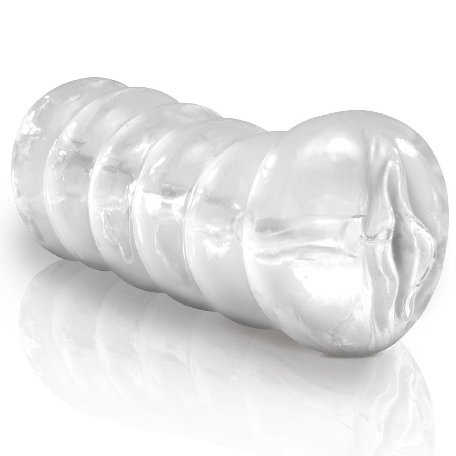 Imagen que nos facilita EXTREME TOYZ de su producto erótico EXTREME TOYZ - MASTURBADOR VAGINA TRANSPARENTE para nuestra categoría "JUGUETES BIENESTAR |Juguetes para Hombres|Vaginas con vibración".