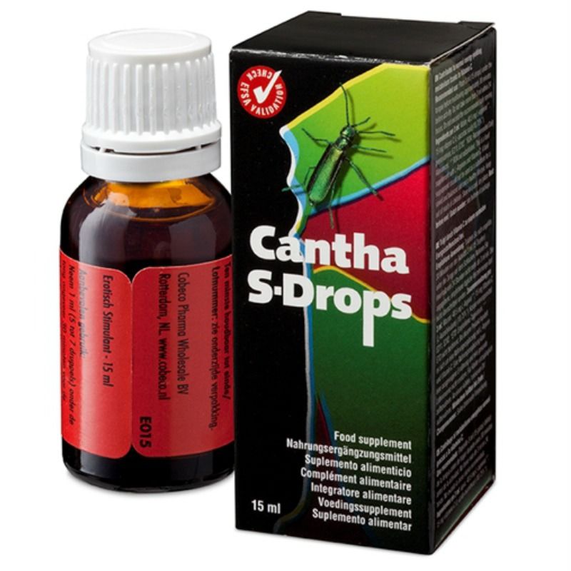 Imagen que nos facilita COBECO PHARMA de su producto erótico Cantha S-Drops – Complemento alimenticio con L-Arginina y Vitamina C para nuestra categoría "DROGUERÍA |Complementos Alimenticios|Gotas Amor".