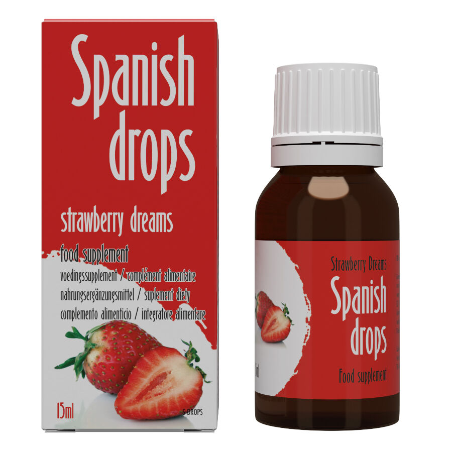 Imagen que nos facilita COBECO PHARMA de su producto erótico Spanish Drops – Complemento alimenticio en gotas con sabor a Fresa para nuestra categoría "DROGUERÍA |Complementos Alimenticios|Gotas Amor".