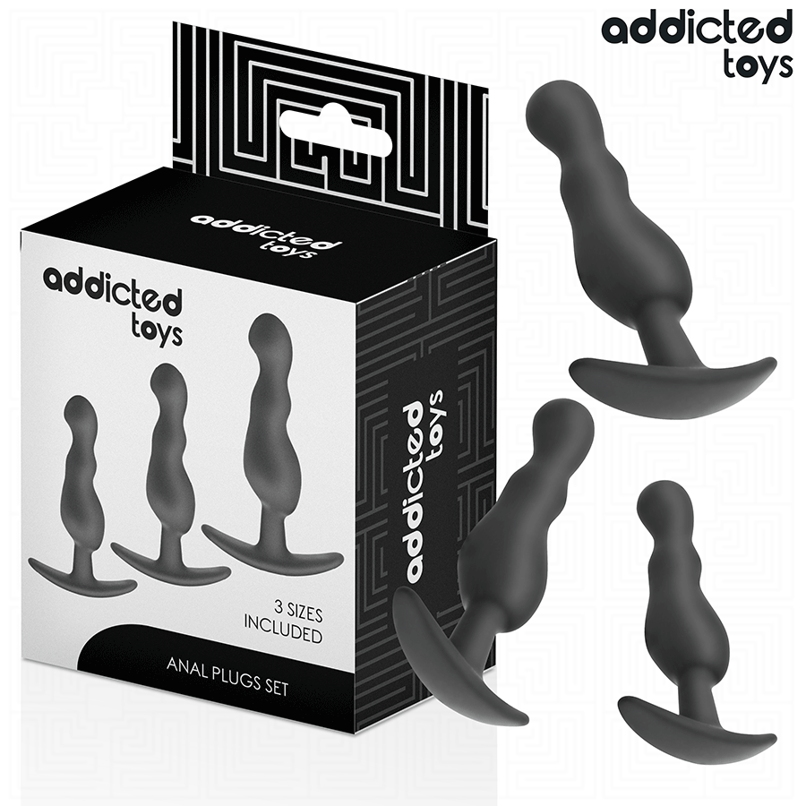 Imagen que nos facilita ADDICTED TOYS de su producto erótico ADDICTED TOYS - SET DE 3 PLUG ANAL SILICONA MODELO 1 para nuestra categoría "JUGUETES BIENESTAR |Anal|Plugs Anales".
