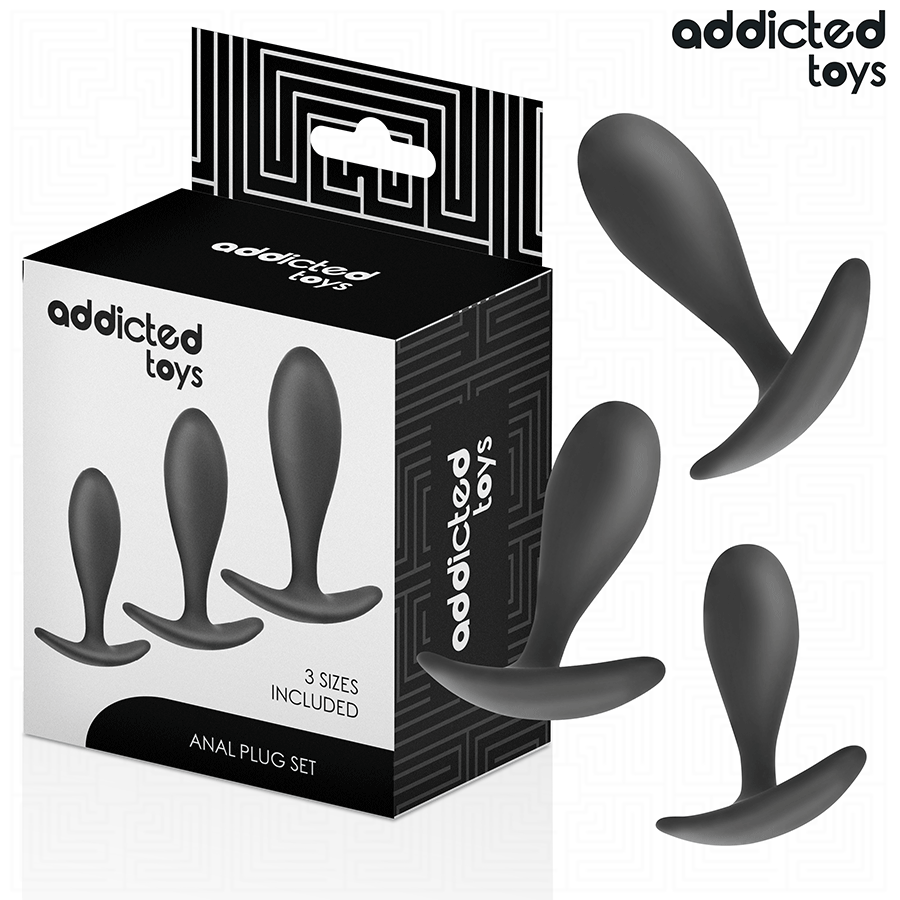 Imagen que nos facilita ADDICTED TOYS de su producto erótico ADDICTED TOYS - SET DE 3 PLUG ANAL SILICONA MODELO 2 para nuestra categoría "JUGUETES BIENESTAR |Anal|Plugs Anales".
