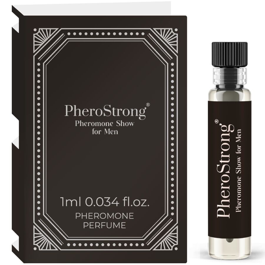 Imagen que nos facilita PHEROSTRONG de su producto erótico PHEROSTRONG - PERFUME CON FEROMONAS SHOW PARA HOMBRE 1 ML para nuestra categoría "DROGUERÍA |Perfumes |Perfumes Feromonas Masculinas".