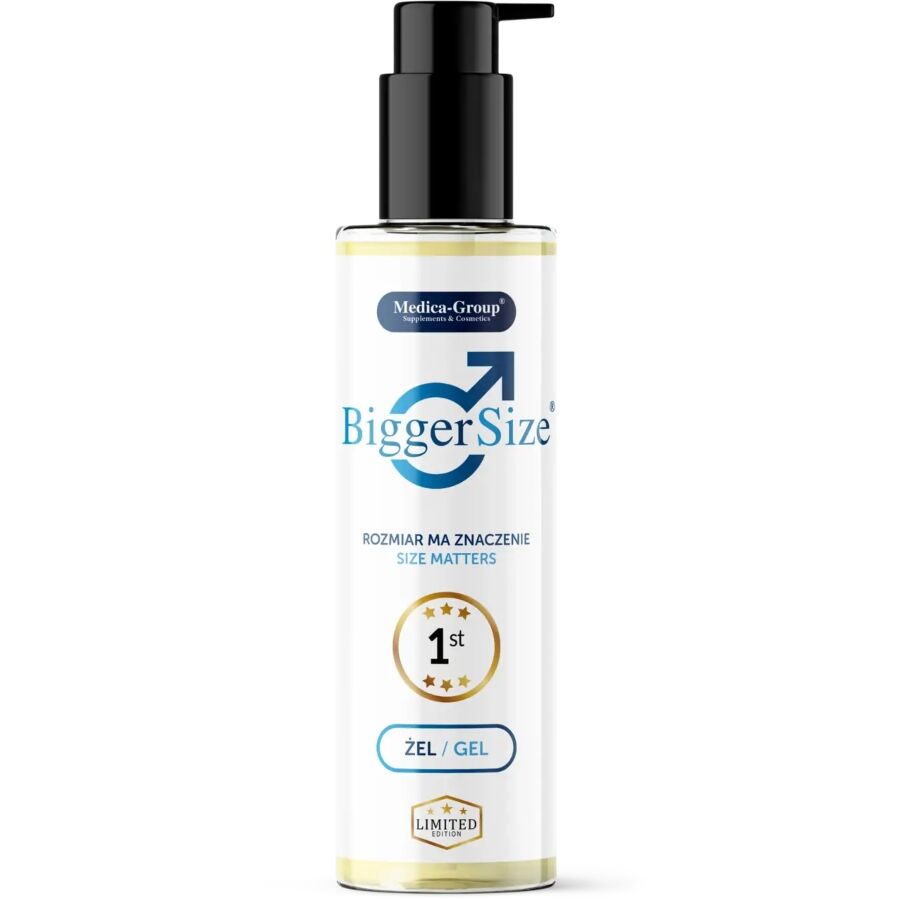 Imagen que nos facilita MEDICA GROUP de su producto erótico MEDICA GROUP - BIGGER SIZE GEL ÍNTIMO PARA HOMBRE 150 ML para nuestra categoría "DROGUERÍA |Estimulantes para Ellos|Aumento del pene".
