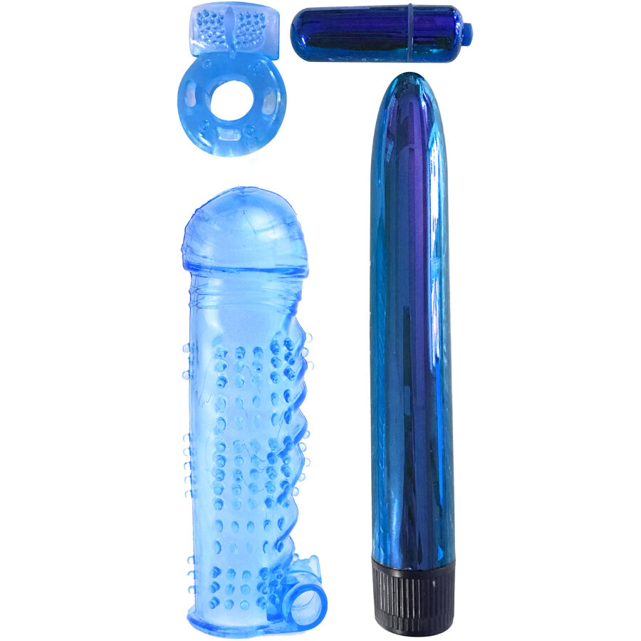 Imagen que nos facilita CLASSIX de su producto erótico CLASSIX - KIT DE PLACER PARA PAREJAS AZUL para nuestra categoría "JUGUETES BIENESTAR |Kits juguetes sexuales".