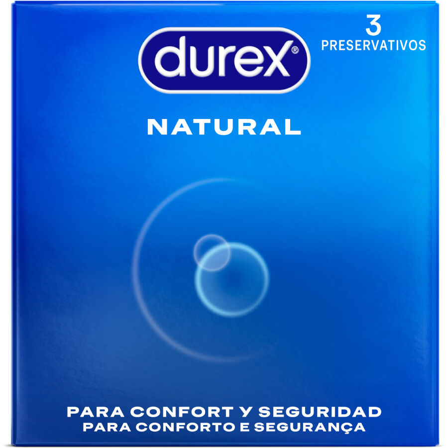 Imagen que nos facilita DUREX CONDOMS de su producto erótico DUREX - PRESERVATIVOS NATURAL 3 UNIDADES para nuestra categoría "PRESERVATIVOS |Normales".