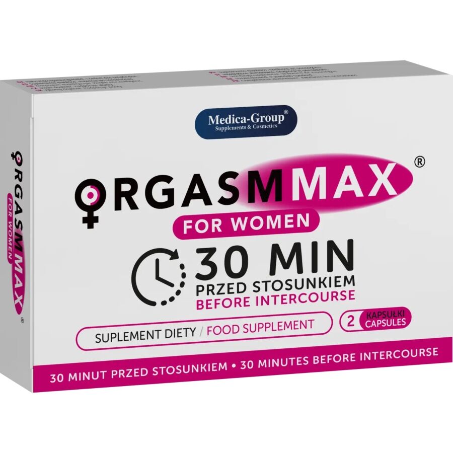 Imagen que nos facilita MEDICA GROUP de su producto erótico Orgasm Max For Women – Cápsulas Naturales para Potenciar la Vitalidad Femenina y la Satisfacción Íntima para nuestra categoría "DROGUERÍA |Complementos Alimenticios|Cápsulas para Mujeres".