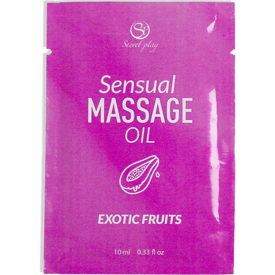 Imagen que nos facilita SECRETPLAY COSMETIC de su producto erótico SECRETPLAY - MONODOSIS ACEITE DE MASAJE FRUTAS EXÓTICAS 10 ML para nuestra categoría "DROGUERÍA |Para Masajes|Aceites con Sabores".