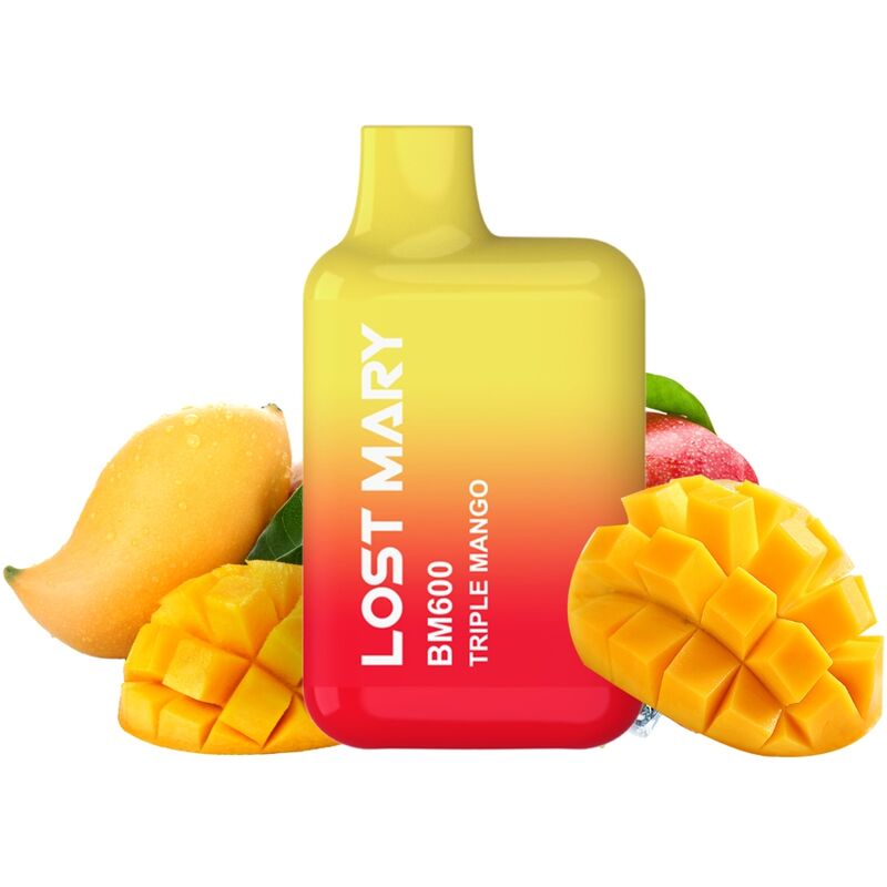 Imagen que nos facilita LOST MARY de su producto erótico LOST MARY - BM600 VAPER NICOTINA 2% DESECHABLE SABOR TRIPLE MANGO para nuestra categoría "ARTÍCULOS VARIOS|Vapeadores".