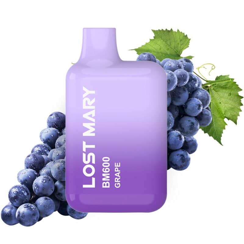 Imagen que nos facilita LOST MARY de su producto erótico LOST MARY - BM600 VAPER NICOTINA 2% DESECHABLE SABOR UVA para nuestra categoría "ARTÍCULOS VARIOS|Vapeadores".
