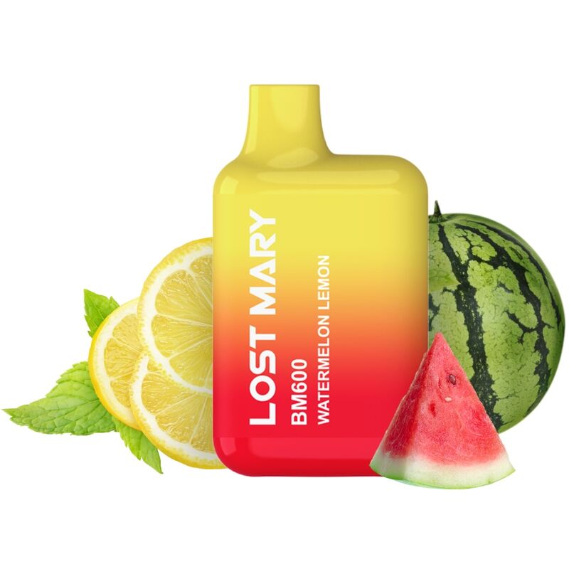 Imagen que nos facilita LOST MARY de su producto erótico LOST MARY - BM600 VAPER NICOTINA 2% DESECHABLE SABOR SANDÍA LIMÓN para nuestra categoría "ARTÍCULOS VARIOS|Vapeadores".