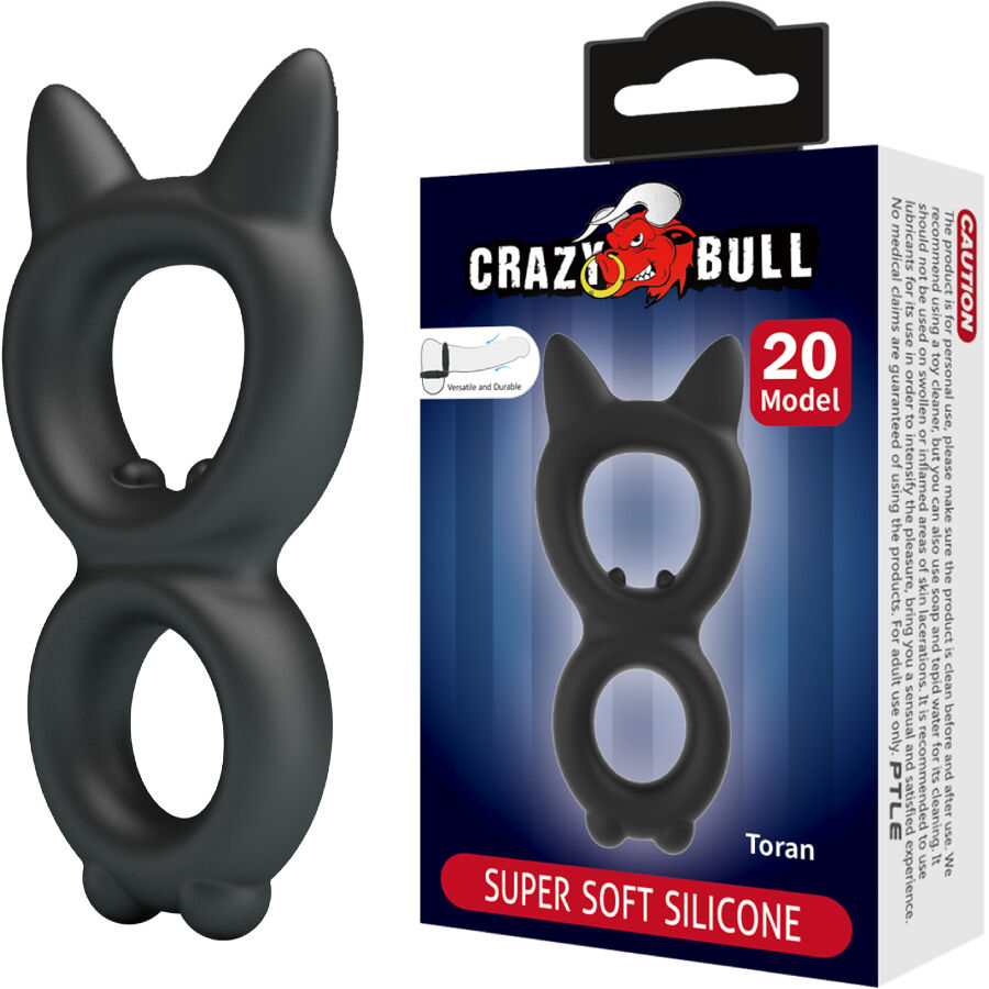 Imagen que nos facilita CRAZY BULL de su producto erótico CRAZY BULL - TORAN ANILLO DOBLE SILICONA MODELO 20 para nuestra categoría "JUGUETES BIENESTAR |Juguetes para Hombres|Accesorios para el pene|Anillos Pene|Anillos sin vibración".