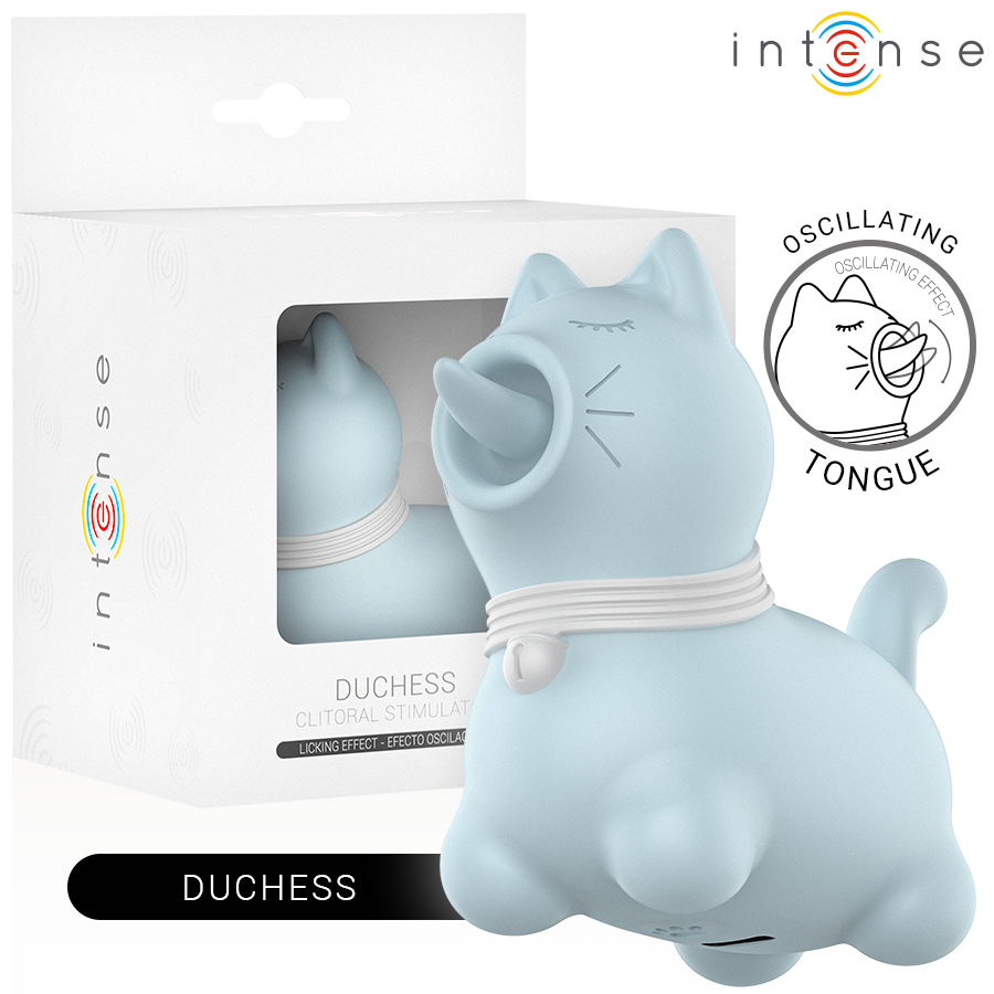 Imagen que nos facilita INTENSE FUN de su producto erótico INTENSE - DUCHESS ESTIMULADOR CON LENGUA ROTATIVA 360º AZUL para nuestra categoría "JUGUETES BIENESTAR |Juguetes para Mujeres|Estimuladores|Para Clítoris".