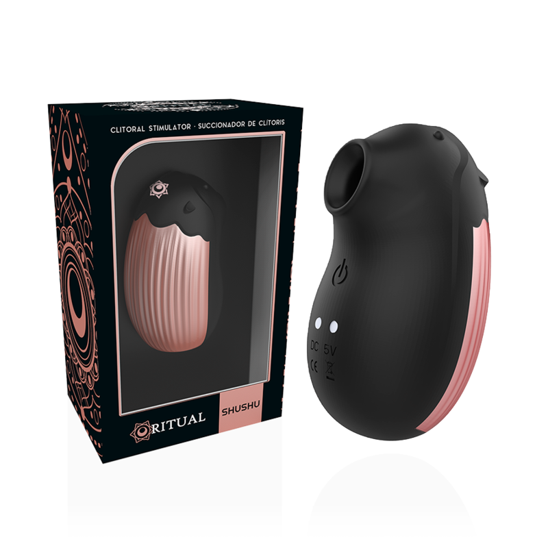 Imagen que nos facilita RITHUAL de su producto erótico RITHUAL - SHUSHU 2.O NEW GENERATION CLITORAL AZABACHE para nuestra categoría "JUGUETES BIENESTAR |Vibradores|Mini vibradores".