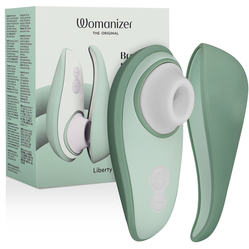 Imagen que nos facilita WOMANIZER de su producto erótico WOMANIZER - LIBERTY 2 ESTIMULADOR & SUCCIONADOR CLÍTORIS VERDE CLARO para nuestra categoría "JUGUETES BIENESTAR |Juguetes para Mujeres|Estimuladores|Succionadores con vibración".