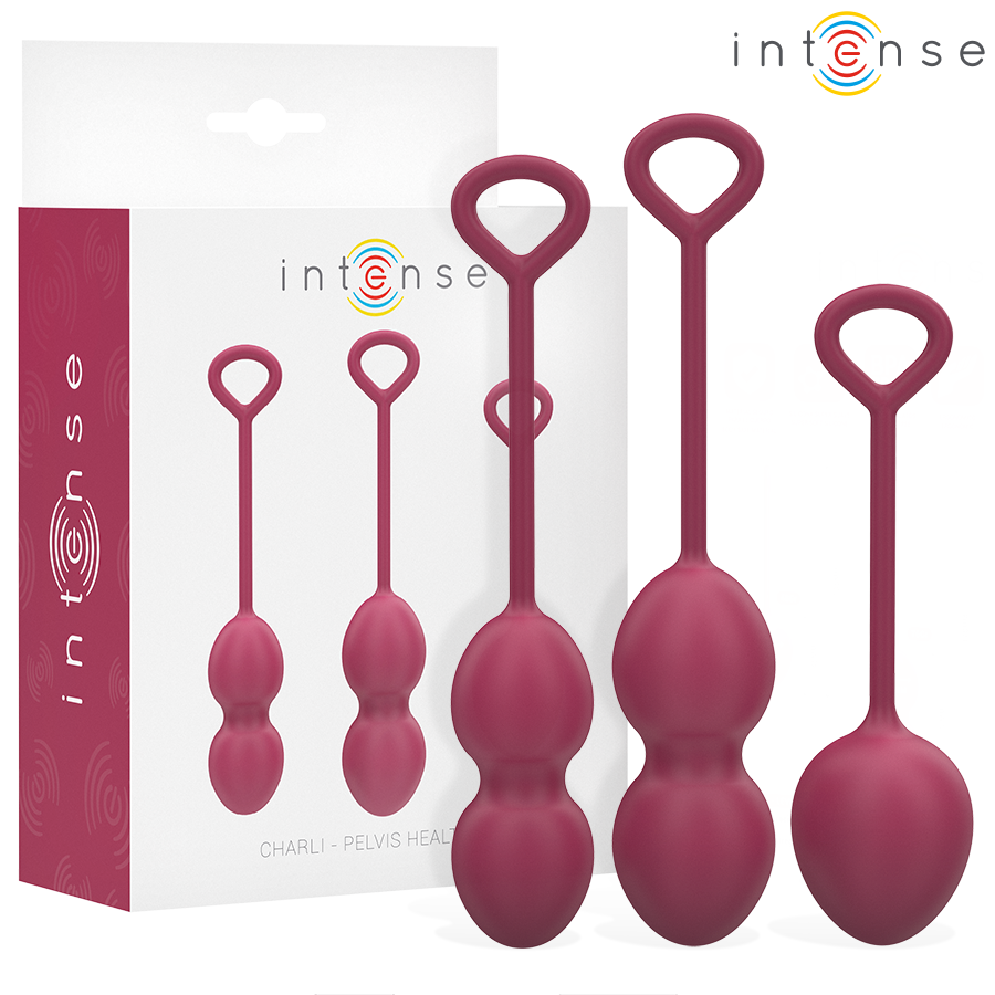 Imagen que nos facilita INTENSE HEALTH & FUN de su producto erótico INTENSE - CHARLI KIT BOLAS KEGEL VIOLET para nuestra categoría "JUGUETES BIENESTAR |Juguetes para Mujeres|Bolas Chinas|Bolas Silicona".