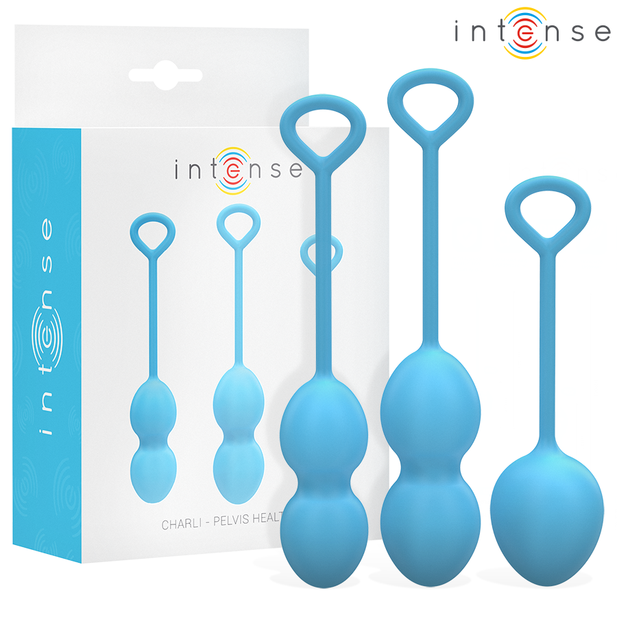 Imagen que nos facilita INTENSE HEALTH & FUN de su producto erótico INTENSE - CHARLI KIT BOLAS KEGEL OCEAN para nuestra categoría "JUGUETES BIENESTAR |Juguetes para Mujeres|Bolas Chinas|Bolas Silicona".