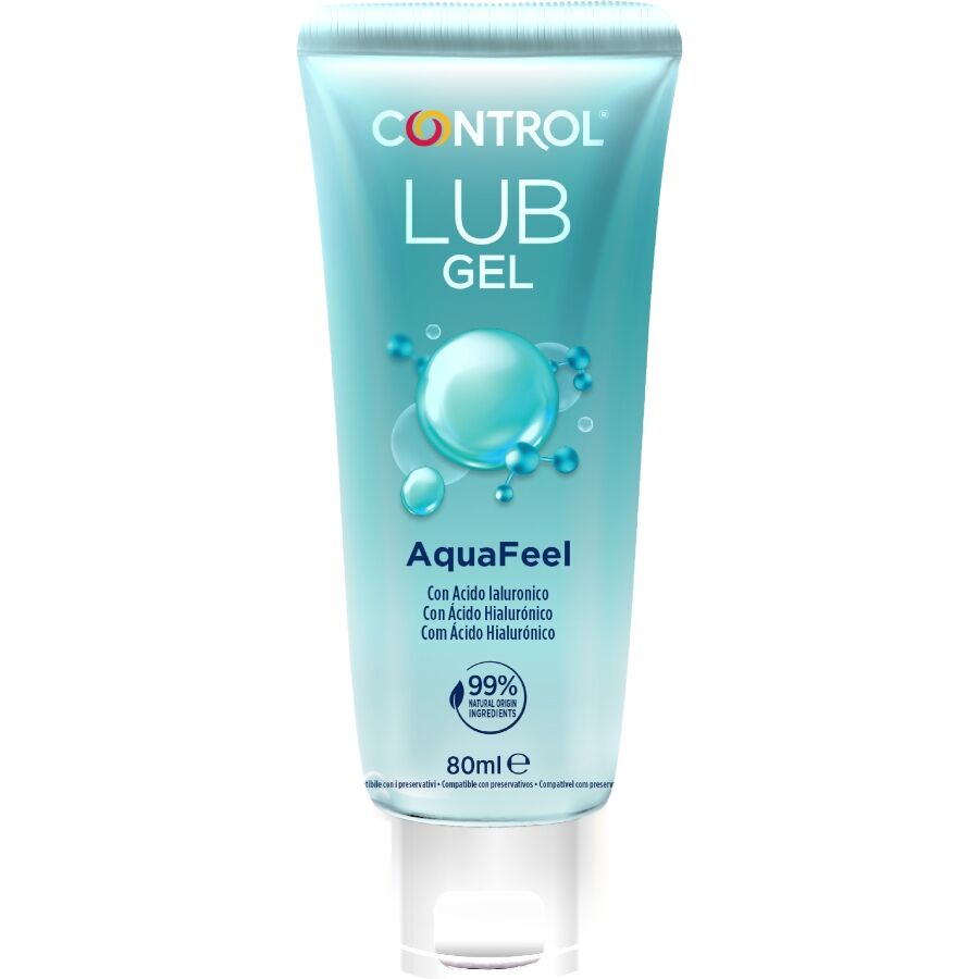 Imagen que nos facilita CONTROL LUBES de su producto erótico CONTROL - AQUAFEEL LUBRICANTE CON ÁCIDO HIALURÓNICO 80 ML para nuestra categoría "DROGUERÍA |Lubricantes|Base Agua".