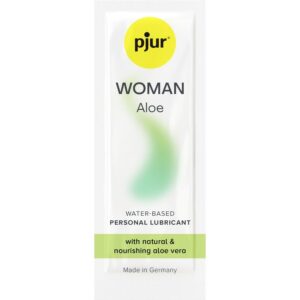 La marca PJUR nos facilita esta imagen de su producto PJUR - WOMAN ALOE LUBRICANTE BASE AGUA 2 ML para nuestro catálogo.