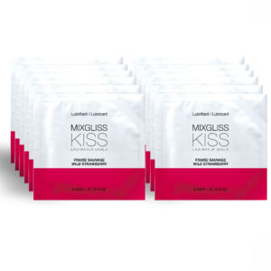 La marca MIXGLISS nos facilita esta imagen de su producto MIXGLISS - LUBRICANTE BASE AGUA SABOR A FRESA 12 MONODOSIS 4 ML para nuestro catálogo.