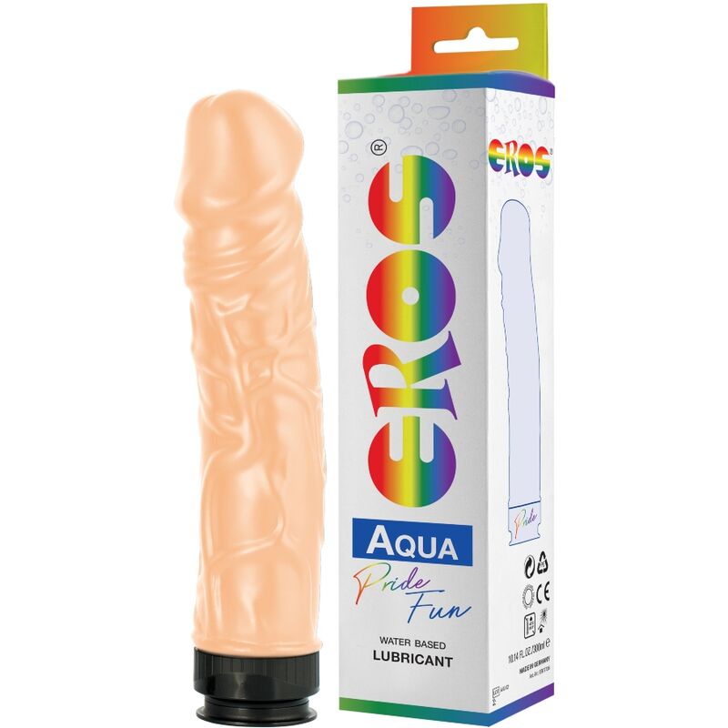 La marca PRIDE nos facilita esta imagen de su producto PRIDE - EROS AQUA LGBT PRIDE DILDO CON LUBRICANTE BASE AGUA para nuestro catálogo.