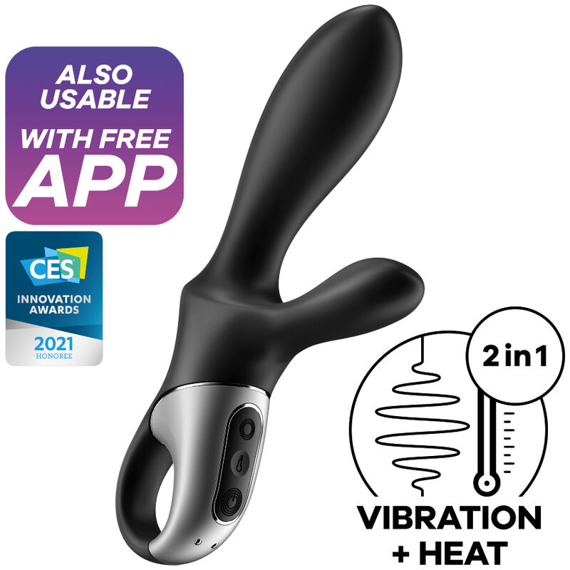 La marca SATISFYER CONNECT nos facilita esta imagen de su producto SATISFYER - HEAT CLIMAX+ VIBRADOR ANAL APP NEGRO para nuestro catálogo.