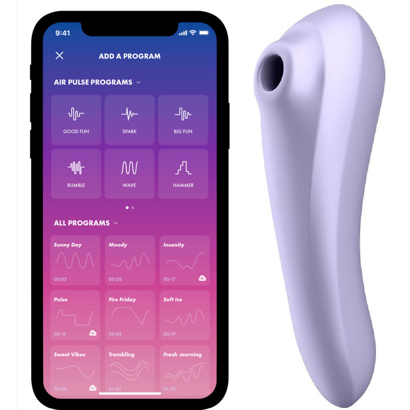 La marca SATISFYER CONNECT nos facilita esta imagen de su producto SATISFYER - DUAL PLEASURE AIR PULSE VIOLETA para nuestro catálogo.