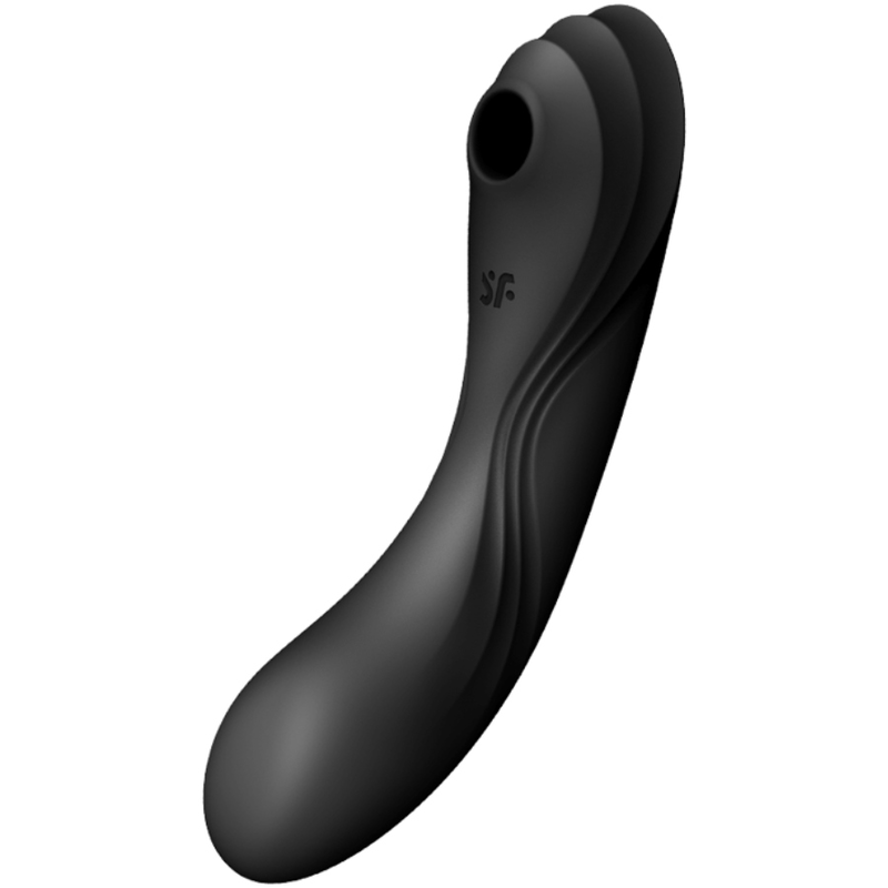 La marca SATISFYER AIR PULSE nos facilita esta imagen de su producto SATISFYER - CURVY TRINITY 4 ESTIMULADOR Y VIBRADOR NEGRO para nuestro catálogo.