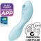 La marca SATISFYER CONNECT nos facilita esta imagen de su producto SATISFYER - CURVY TRINITY 5 ESTIMULADOR Y VIBRADOR APP AZUL para nuestro catálogo.