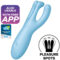 La marca SATISFYER CONNECT nos facilita esta imagen de su producto SATISFYER - THREESOME 4 VIBRADOR APP AZUL para nuestro catálogo.