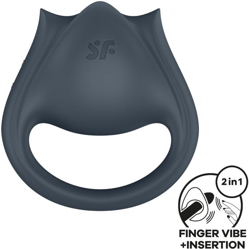 La marca SATISFYER PARTNER nos facilita esta imagen de su producto SATISFYER - PERFECT PAIR 2 MULTIVIBRADOR 2 EN 1 ANILLO PARA PENE & ESTIMULADOR DE DEDO GRIS para nuestro catálogo.
