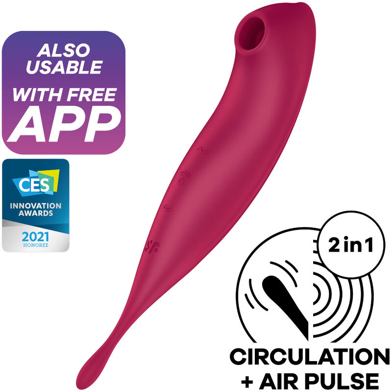 La marca SATISFYER CONNECT nos facilita esta imagen de su producto SATISFYER - TWIRLING PRO+ ESTIMULADOR Y VIBRADOR APP ROJO para nuestro catálogo.