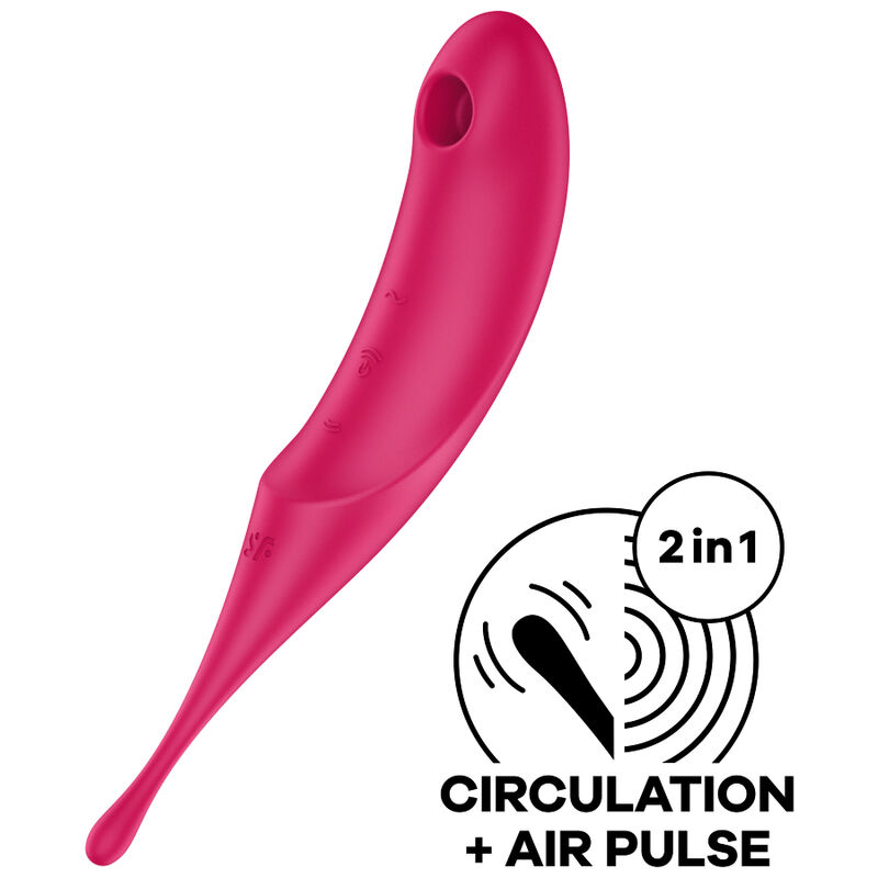 La marca SATISFYER AIR PULSE nos facilita esta imagen de su producto SATISFYER - TWIRLING PRO ESTIMULADOR Y VIBRADOR ROJO para nuestro catálogo.