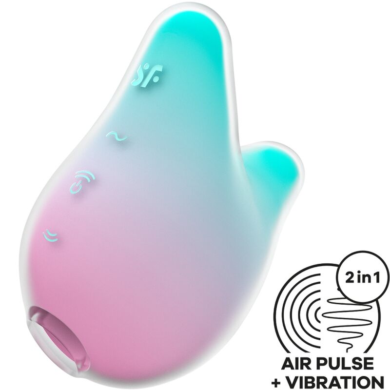 La marca SATISFYER AIR PULSE nos facilita esta imagen de su producto SATISFYER - MERMAID VIBES ESTIMULADOR & VIBRADOR MENTA Y ROSA para nuestro catálogo.