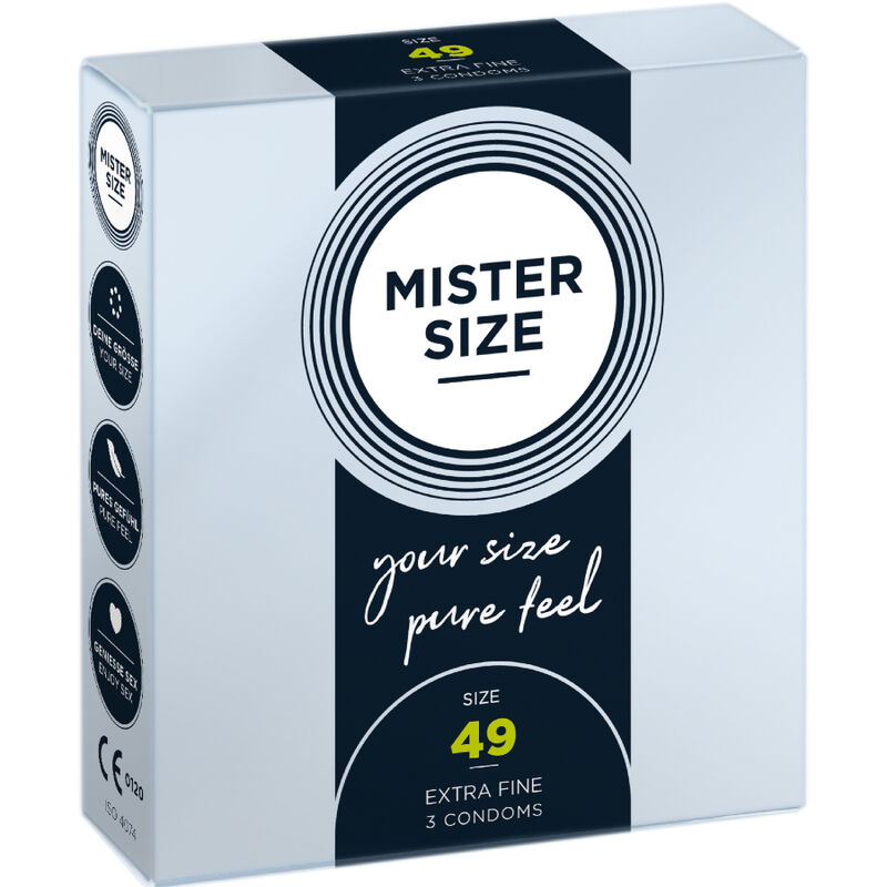 La marca MISTER SIZE nos facilita esta imagen de su producto MISTER SIZE - PRESERVATIVOS TALLA S 49 MM (3 UNIDADES) para nuestro catálogo.