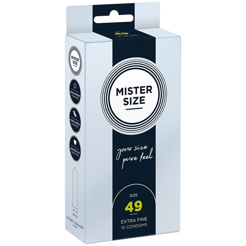 La marca MISTER SIZE nos facilita esta imagen de su producto MISTER SIZE - PRESERVATIVOS TALLA S 49 MM (10 UNIDADES) para nuestro catálogo.