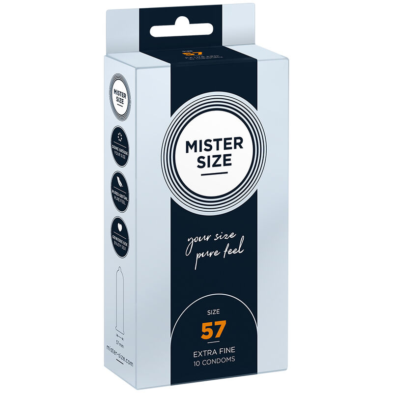 La marca MISTER SIZE nos facilita esta imagen de su producto MISTER SIZE - PRESERVATIVOS TALLA L 57 MM (10 UNIDADES) para nuestro catálogo.