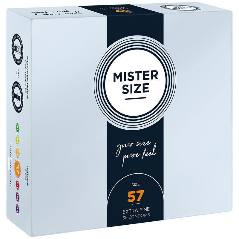 La marca MISTER SIZE nos facilita esta imagen de su producto MISTER SIZE - PRESERVATIVOS TALLA L 57 MM (36 UNIDADES) para nuestro catálogo.