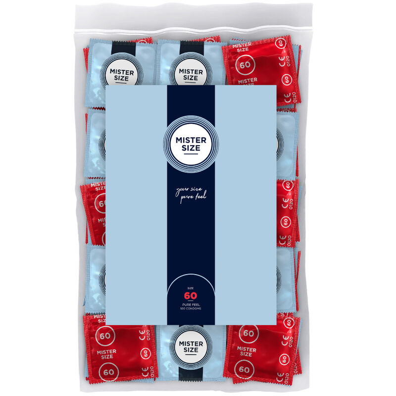 La marca MISTER SIZE nos facilita esta imagen de su producto MISTER SIZE - PRESERVATIVOS TALLA XL 60 MM (100 UNIDADES) para nuestro catálogo.
