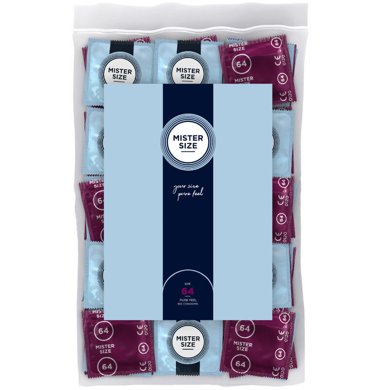 La marca MISTER SIZE nos facilita esta imagen de su producto MISTER SIZE - PRESERVATIVOS TALLA XXL 64 MM (100 UNIDADES) para nuestro catálogo.