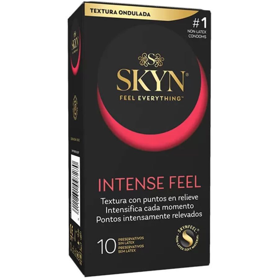 La marca SKYN nos facilita esta imagen de su producto SKYN - PRESERVATIVO INTENSE FEEL TEXTURA CON DISEÑO ONDULADO 10 UNIDADES para nuestro catálogo.