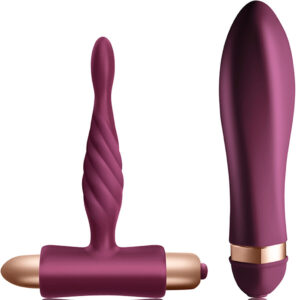 La marca CLIMAXIMUM nos facilita esta imagen de su producto CLIMAXIMUM - DARE KIT VIBRADOR TRENZADO + PLUG ANAL PRINCIPIANTES para nuestro catálogo.
