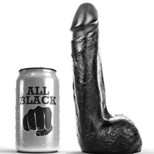 La marca ALL BLACK nos facilita esta imagen de su producto ALL BLACK - DILDO REALÍSTICO NEGRO SUAVE 20 CM para nuestro catálogo.
