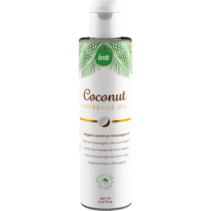 La marca INTT VEGAN LINE nos facilita esta imagen de su producto INTT - ACEITE DE MASAJE VEGANO DULCE CON SABOR A COCO RELAJANTE para nuestro catálogo.