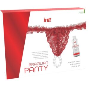 La marca INTT RELEASES nos facilita esta imagen de su producto INTT RELEASES - PANTY BRASILEÑO ROJA CON PERLAS Y GEL LUBRICANTE 50 ML para nuestro catálogo.